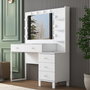 Hanah Home Mesa de Maquillaje con 10 Focos Blanco